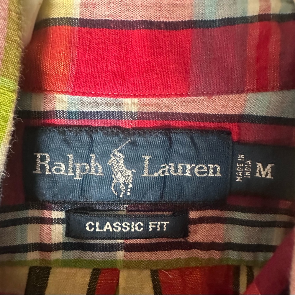 Polo Ralph Lauren Men’s Classic Short Sleeve Shirt Madras Plaid Button Down M - Picture 6 of 12